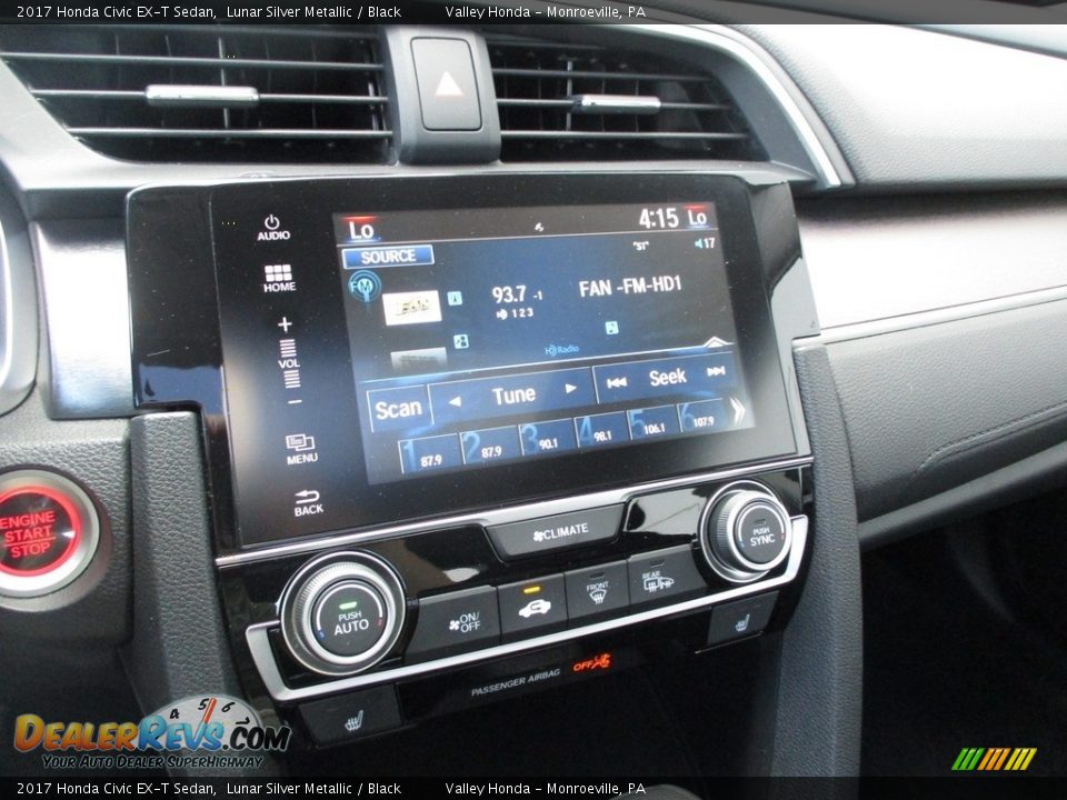 2017 Honda Civic EX-T Sedan Lunar Silver Metallic / Black Photo #15