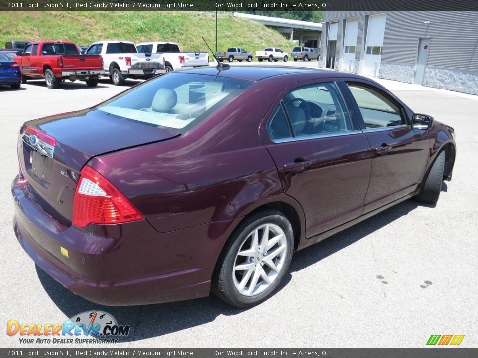 2011 Ford Fusion SEL Red Candy Metallic / Medium Light Stone Photo #10