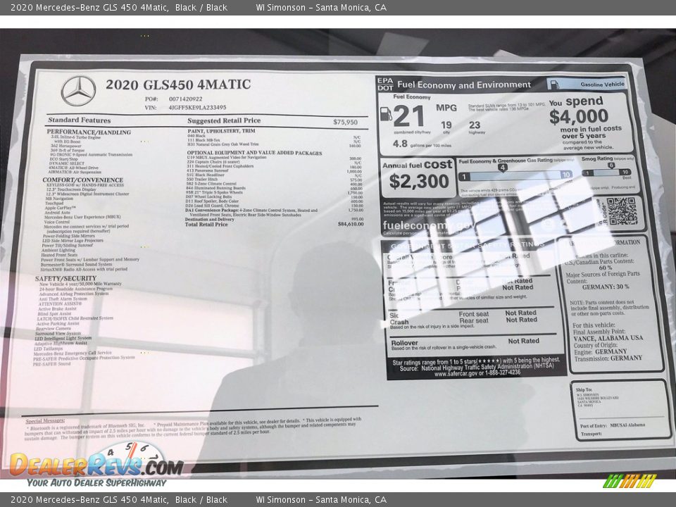 2020 Mercedes-Benz GLS 450 4Matic Black / Black Photo #10