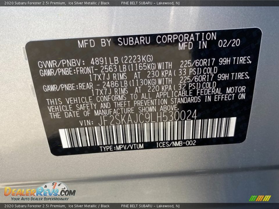 2020 Subaru Forester 2.5i Premium Ice Silver Metallic / Black Photo #12