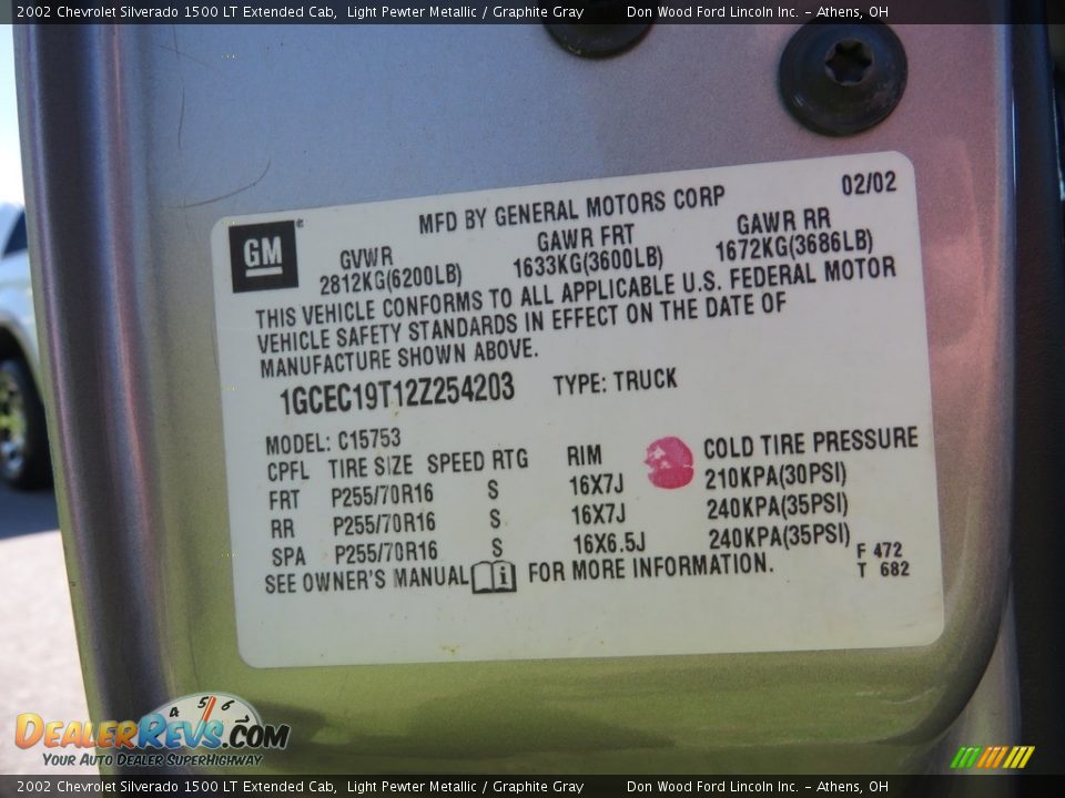 2002 Chevrolet Silverado 1500 LT Extended Cab Light Pewter Metallic / Graphite Gray Photo #29