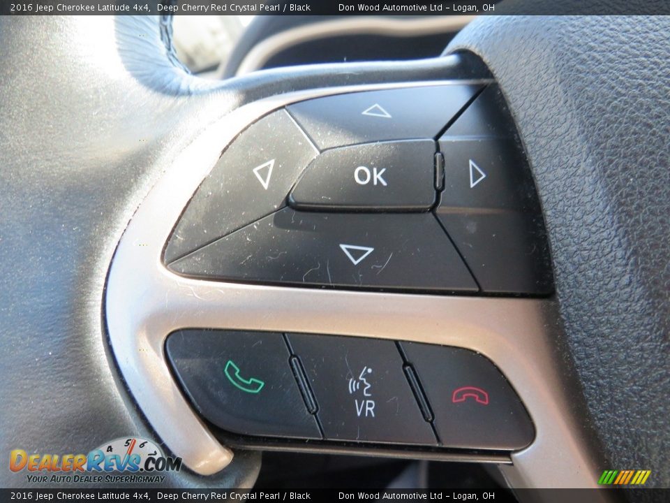 2016 Jeep Cherokee Latitude 4x4 Deep Cherry Red Crystal Pearl / Black Photo #22