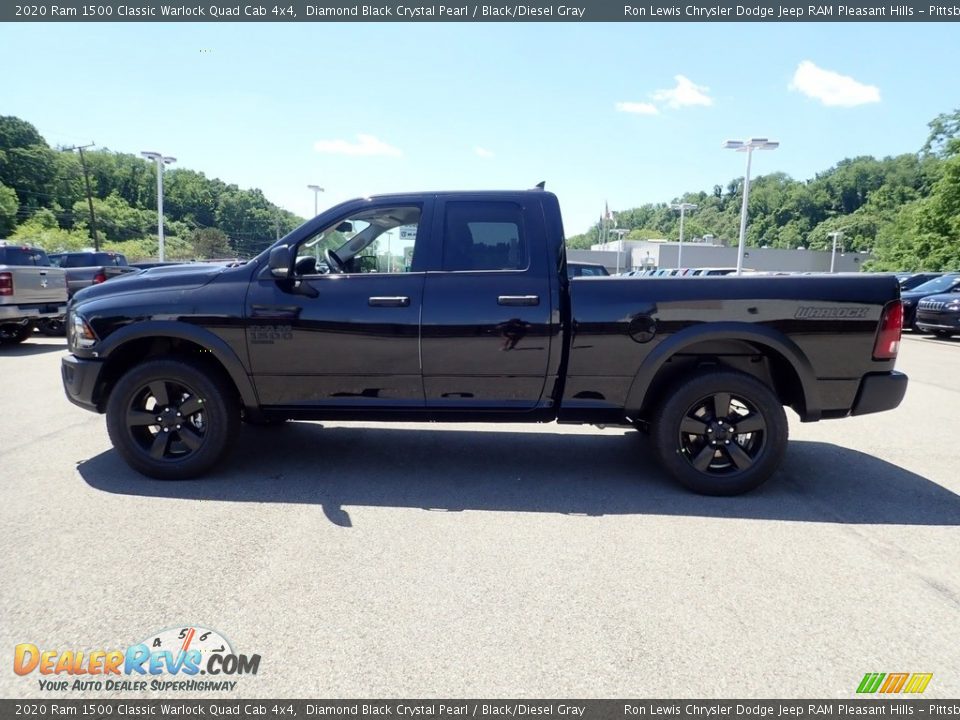2020 Ram 1500 Classic Warlock Quad Cab 4x4 Diamond Black Crystal Pearl / Black/Diesel Gray Photo #6