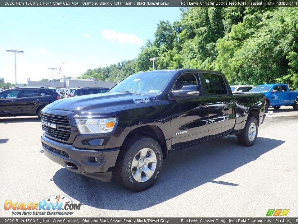 2020 Ram 1500 Big Horn Crew Cab 4x4 Diamond Black Crystal Pearl / Black/Diesel Gray Photo #1