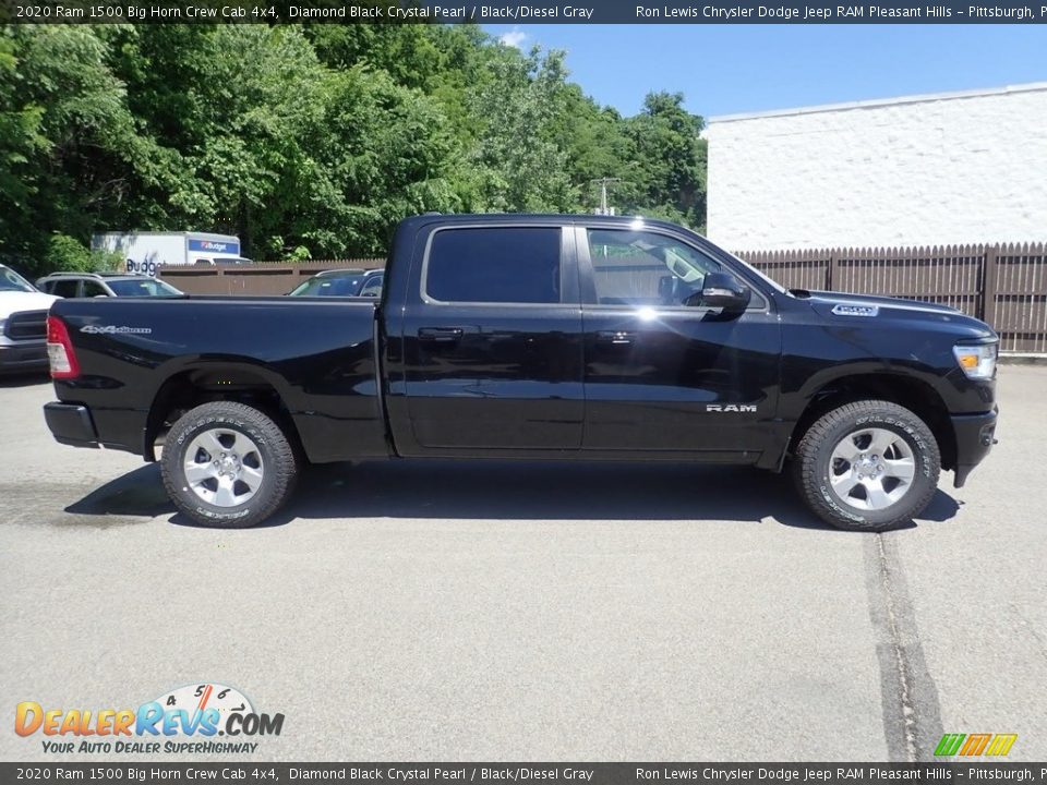 2020 Ram 1500 Big Horn Crew Cab 4x4 Diamond Black Crystal Pearl / Black/Diesel Gray Photo #4