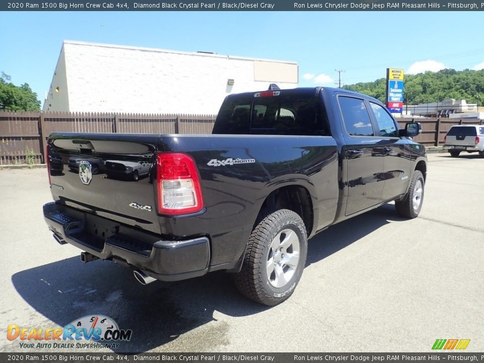 2020 Ram 1500 Big Horn Crew Cab 4x4 Diamond Black Crystal Pearl / Black/Diesel Gray Photo #5