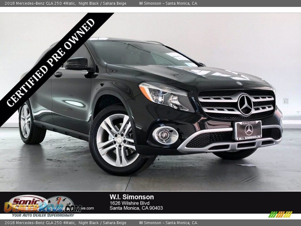 2018 Mercedes-Benz GLA 250 4Matic Night Black / Sahara Beige Photo #1