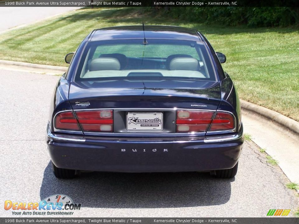 1998 Buick Park Avenue Ultra Supercharged Twilight Blue Metallic / Taupe Photo #4