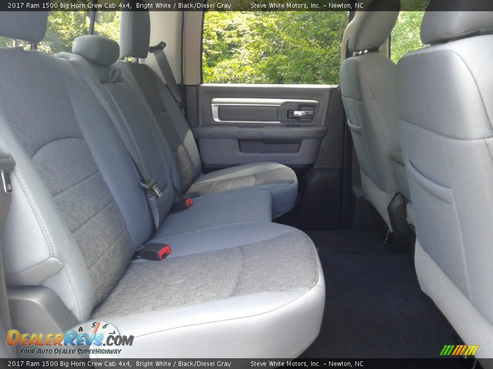 Rear Seat of 2017 Ram 1500 Big Horn Crew Cab 4x4 Photo #16