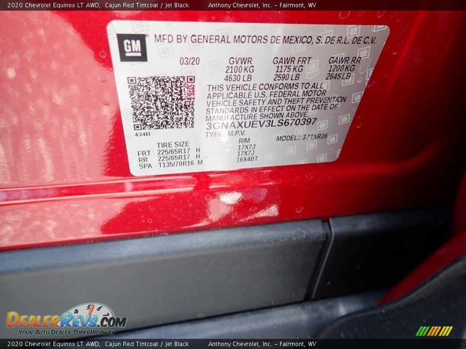 2020 Chevrolet Equinox LT AWD Cajun Red Tintcoat / Jet Black Photo #13