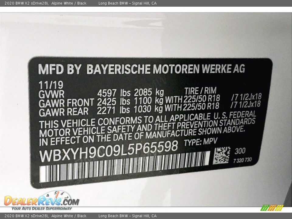 2020 BMW X2 sDrive28i Alpine White / Black Photo #35
