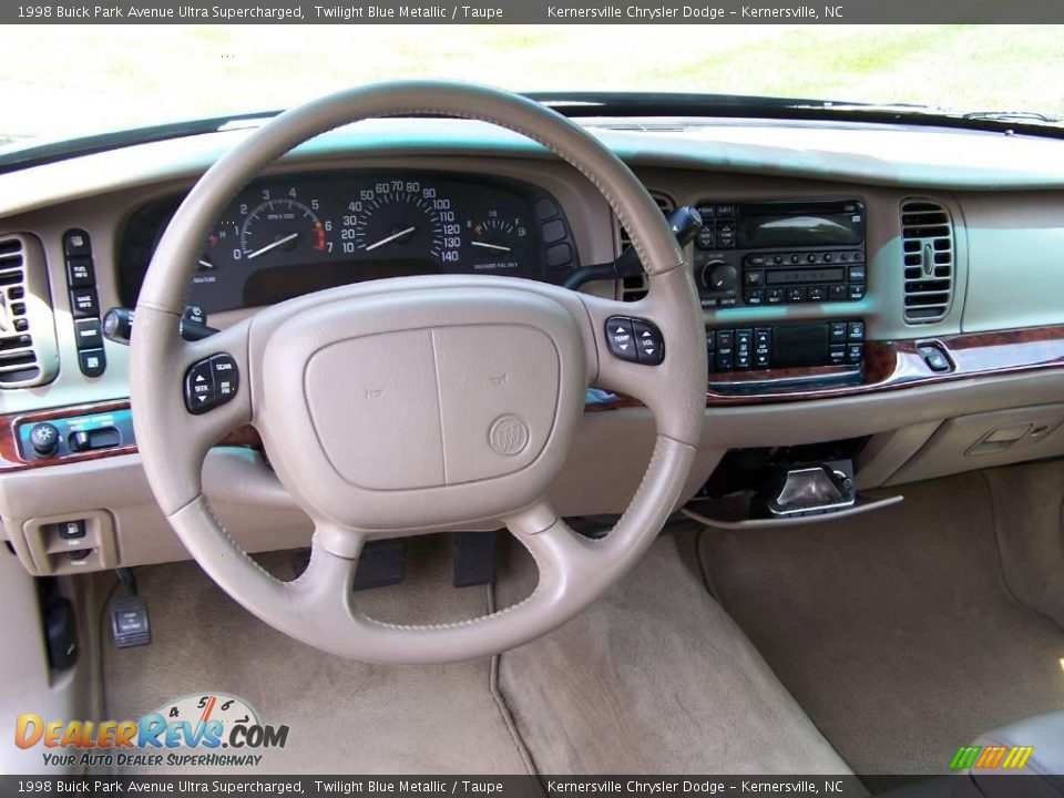 1998 Buick Park Avenue Ultra Supercharged Twilight Blue Metallic / Taupe Photo #16