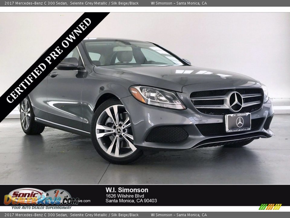 2017 Mercedes-Benz C 300 Sedan Selenite Grey Metallic / Silk Beige/Black Photo #1