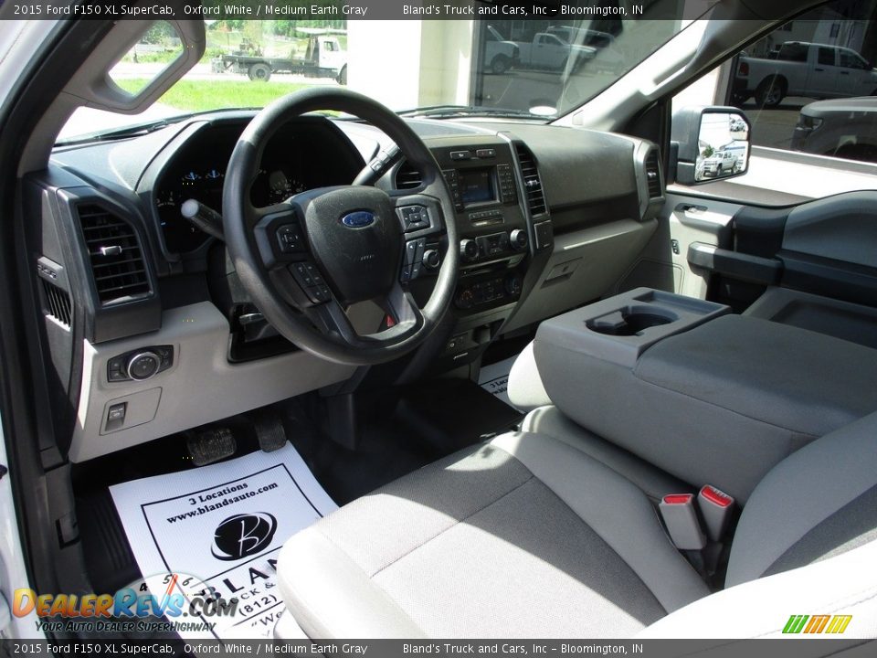 2015 Ford F150 XL SuperCab Oxford White / Medium Earth Gray Photo #7