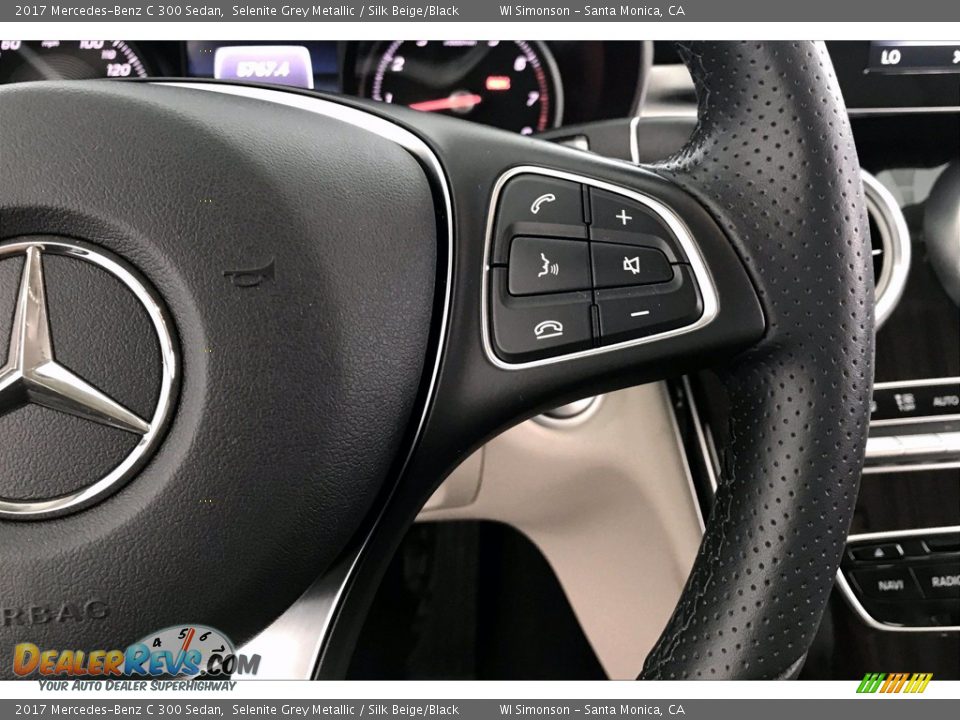 2017 Mercedes-Benz C 300 Sedan Selenite Grey Metallic / Silk Beige/Black Photo #19