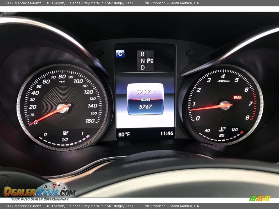 2017 Mercedes-Benz C 300 Sedan Selenite Grey Metallic / Silk Beige/Black Photo #20