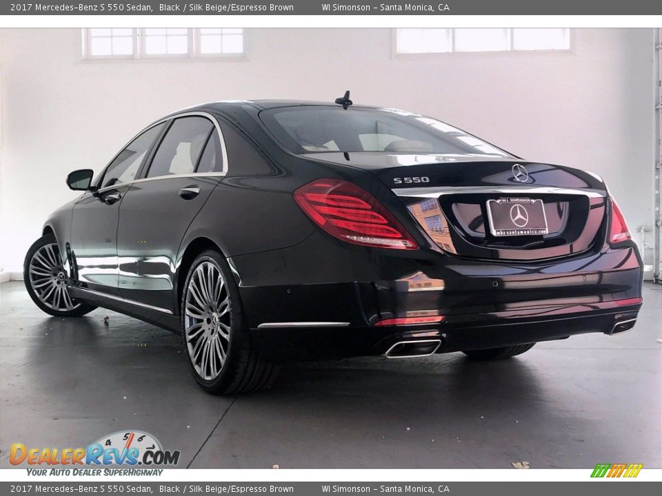 2017 Mercedes-Benz S 550 Sedan Black / Silk Beige/Espresso Brown Photo #10