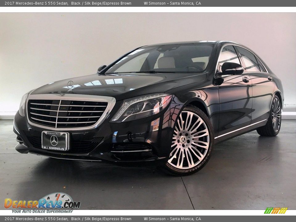 2017 Mercedes-Benz S 550 Sedan Black / Silk Beige/Espresso Brown Photo #12