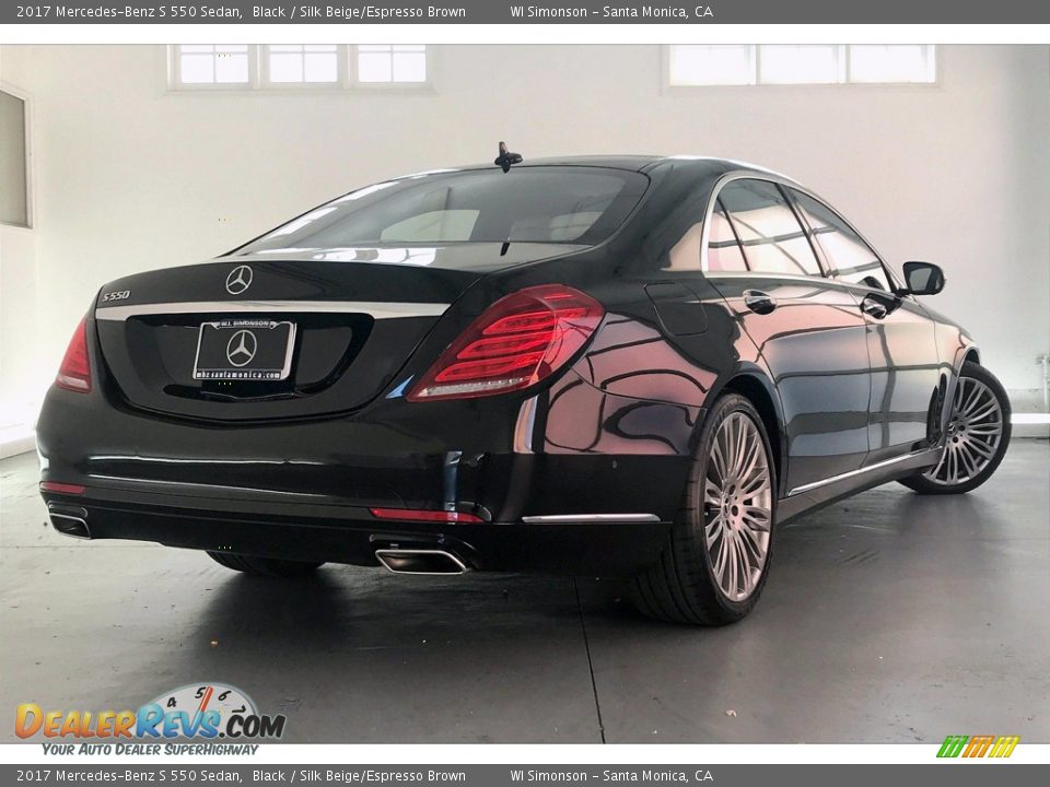 2017 Mercedes-Benz S 550 Sedan Black / Silk Beige/Espresso Brown Photo #16