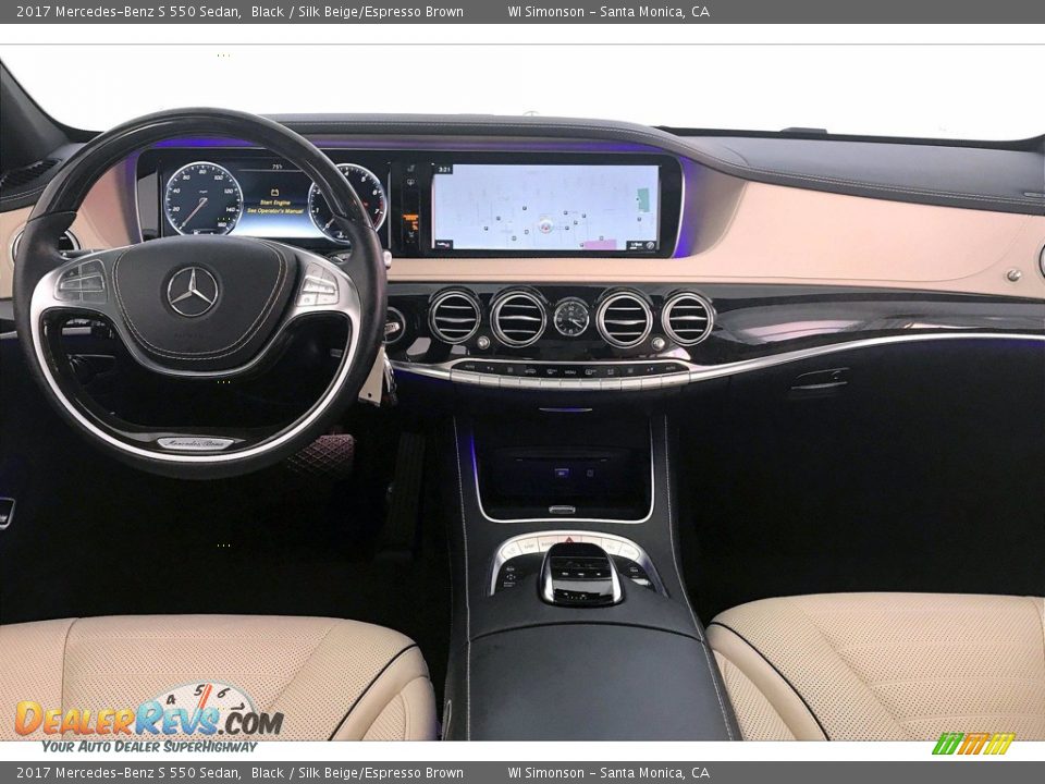 2017 Mercedes-Benz S 550 Sedan Black / Silk Beige/Espresso Brown Photo #17