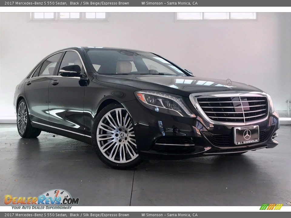 2017 Mercedes-Benz S 550 Sedan Black / Silk Beige/Espresso Brown Photo #34