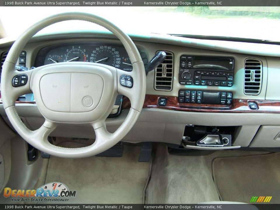 1998 Buick Park Avenue Ultra Supercharged Twilight Blue Metallic / Taupe Photo #30