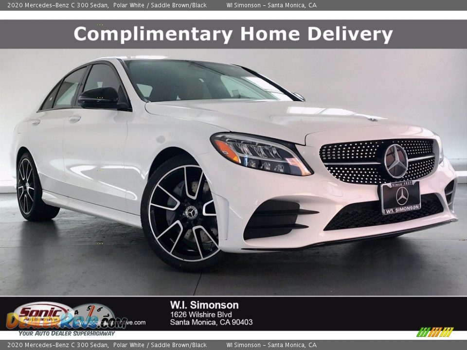 2020 Mercedes-Benz C 300 Sedan Polar White / Saddle Brown/Black Photo #1