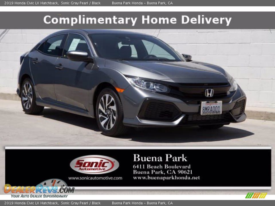 2019 Honda Civic LX Hatchback Sonic Gray Pearl / Black Photo #1