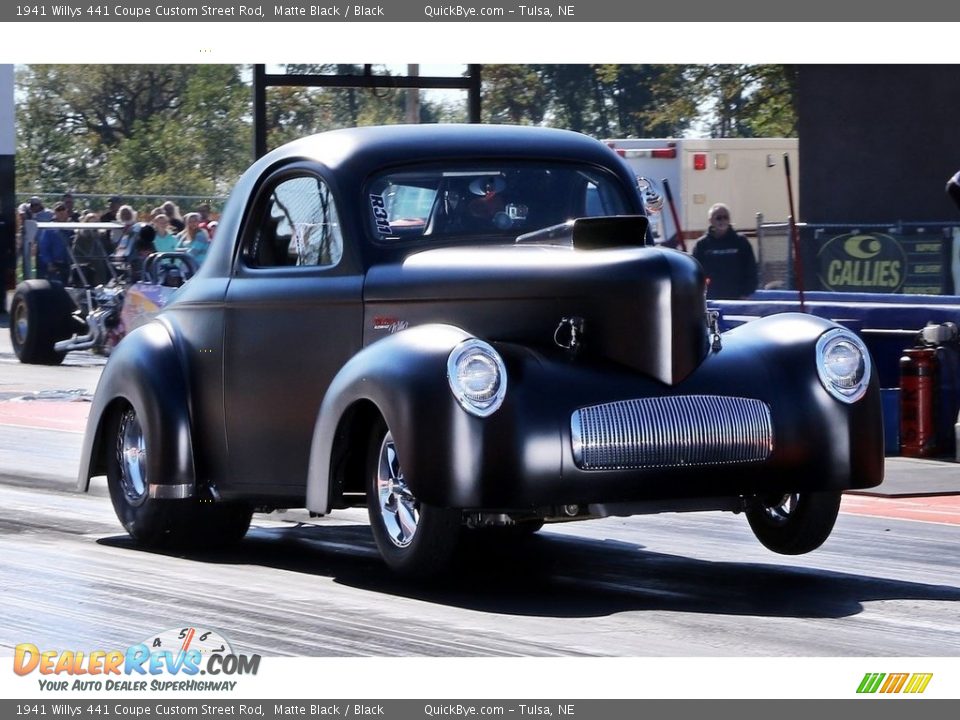 Matte Black 1941 Willys 441 Coupe Custom Street Rod Photo #2