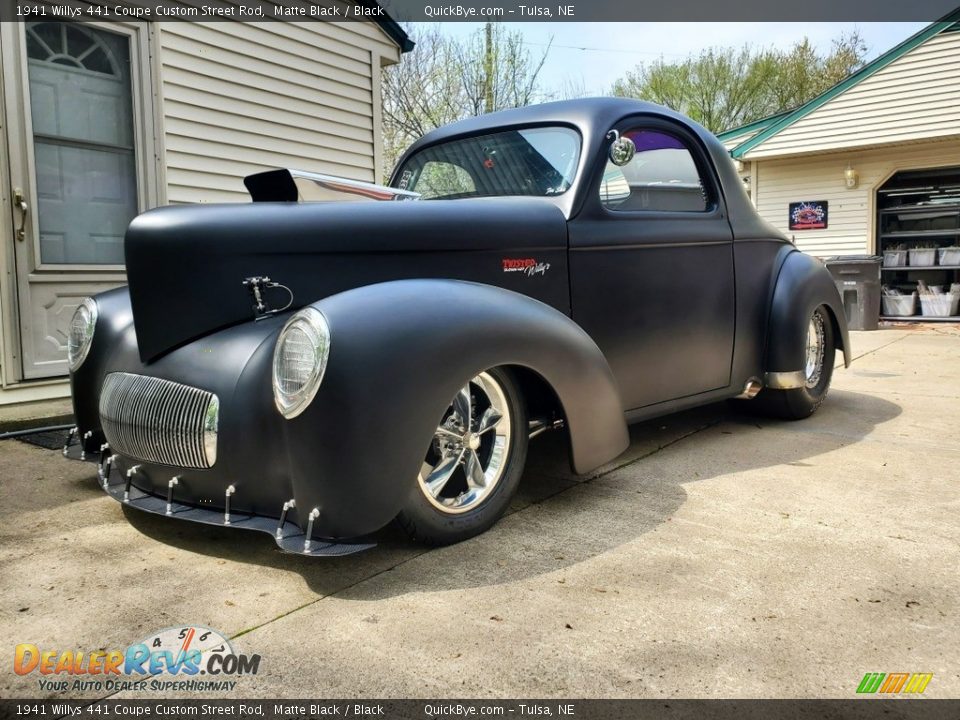 Matte Black 1941 Willys 441 Coupe Custom Street Rod Photo #4