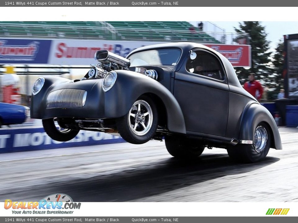 Matte Black 1941 Willys 441 Coupe Custom Street Rod Photo #5