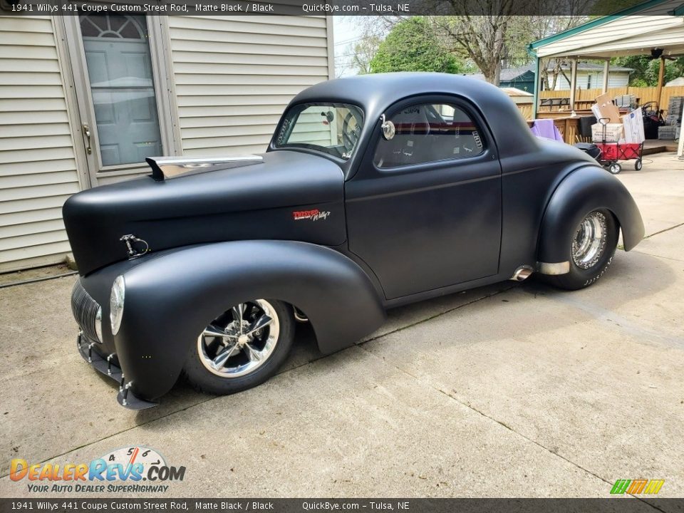 Matte Black 1941 Willys 441 Coupe Custom Street Rod Photo #9