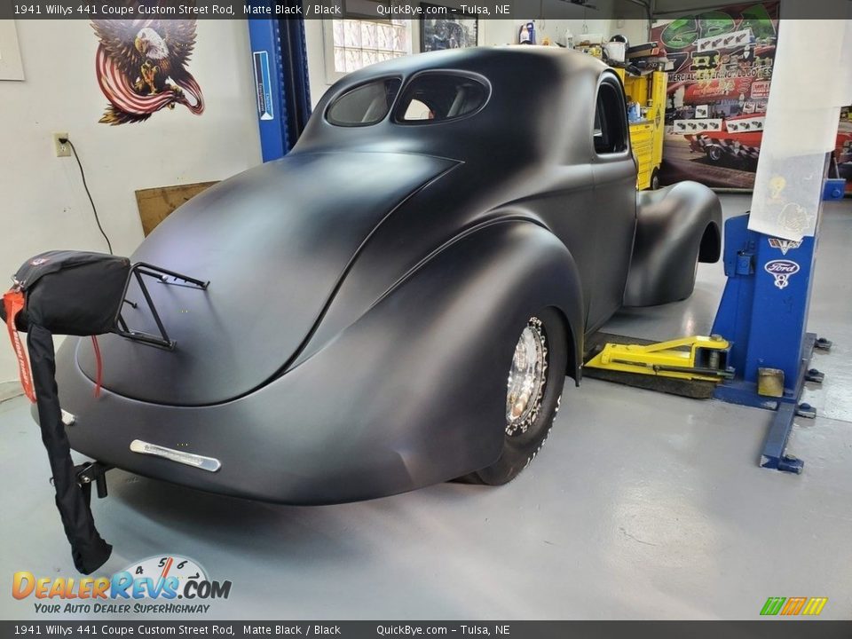Matte Black 1941 Willys 441 Coupe Custom Street Rod Photo #11