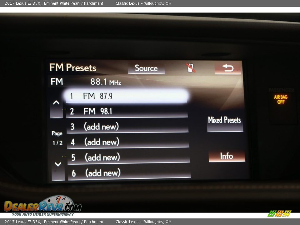 2017 Lexus ES 350 Eminent White Pearl / Parchment Photo #10