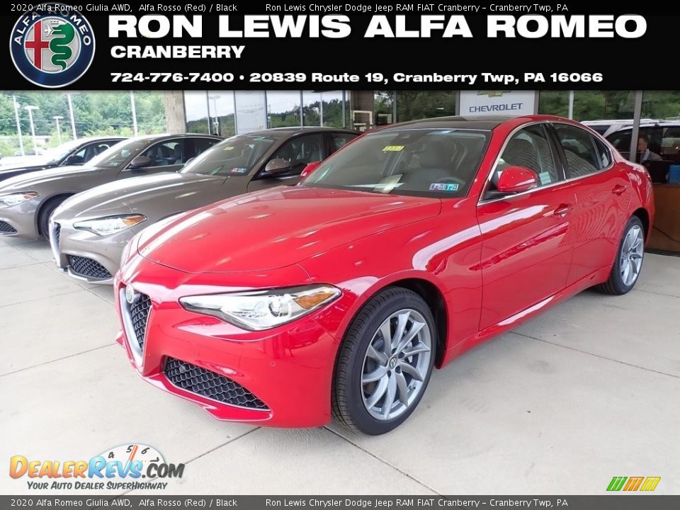 2020 Alfa Romeo Giulia AWD Alfa Rosso (Red) / Black Photo #1