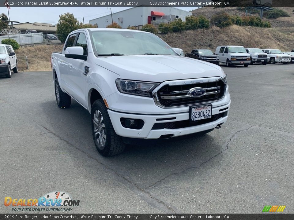 2019 Ford Ranger Lariat SuperCrew 4x4 White Platinum Tri-Coat / Ebony Photo #1