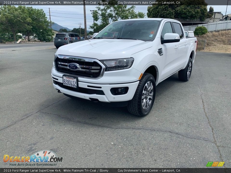 2019 Ford Ranger Lariat SuperCrew 4x4 White Platinum Tri-Coat / Ebony Photo #2