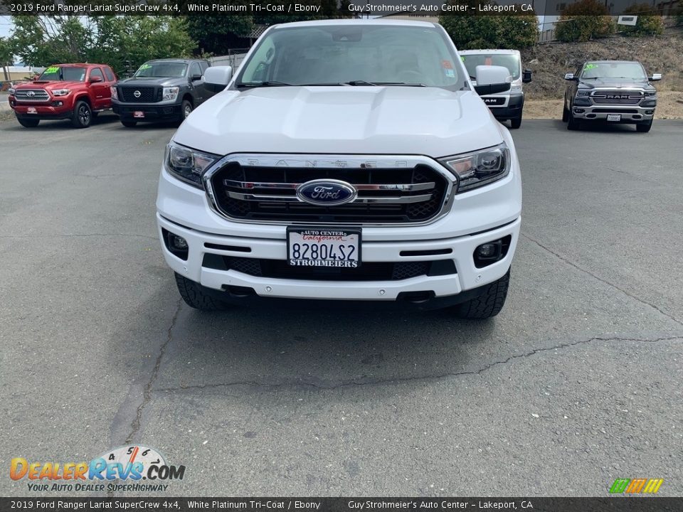 2019 Ford Ranger Lariat SuperCrew 4x4 White Platinum Tri-Coat / Ebony Photo #3
