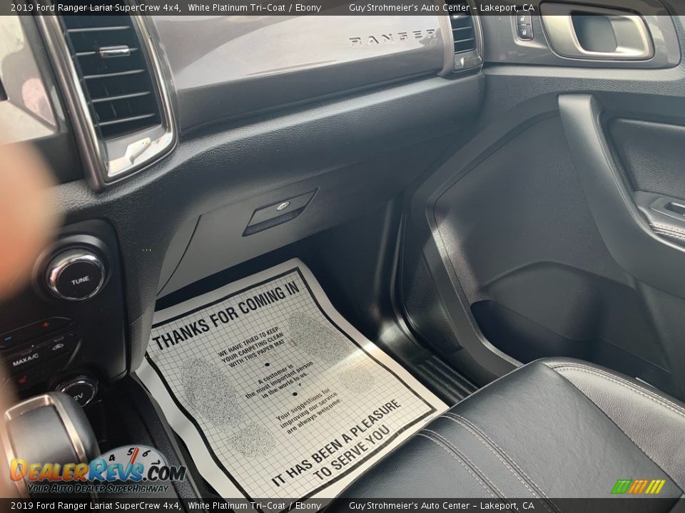 2019 Ford Ranger Lariat SuperCrew 4x4 White Platinum Tri-Coat / Ebony Photo #9