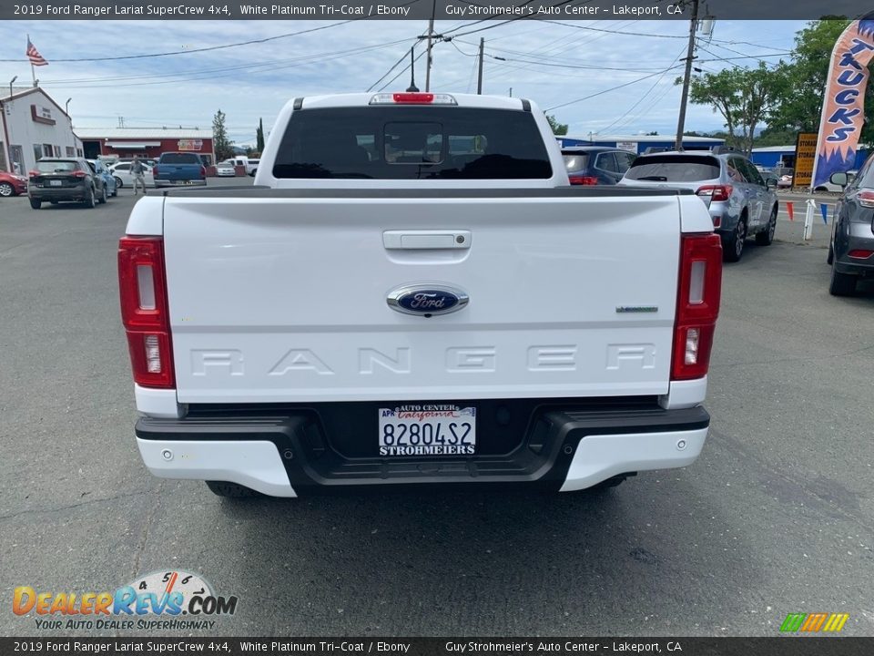 2019 Ford Ranger Lariat SuperCrew 4x4 White Platinum Tri-Coat / Ebony Photo #16