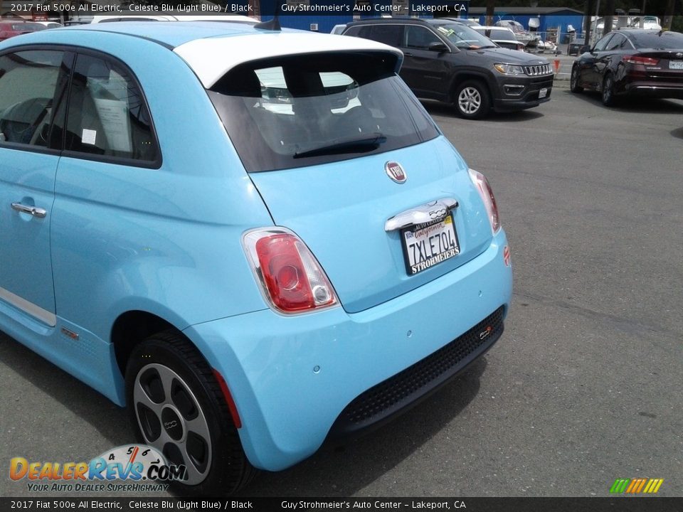 2017 Fiat 500e All Electric Celeste Blu (Light Blue) / Black Photo #4