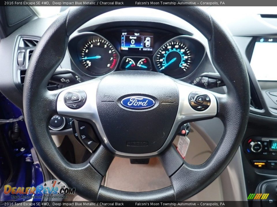 2016 Ford Escape SE 4WD Deep Impact Blue Metallic / Charcoal Black Photo #21