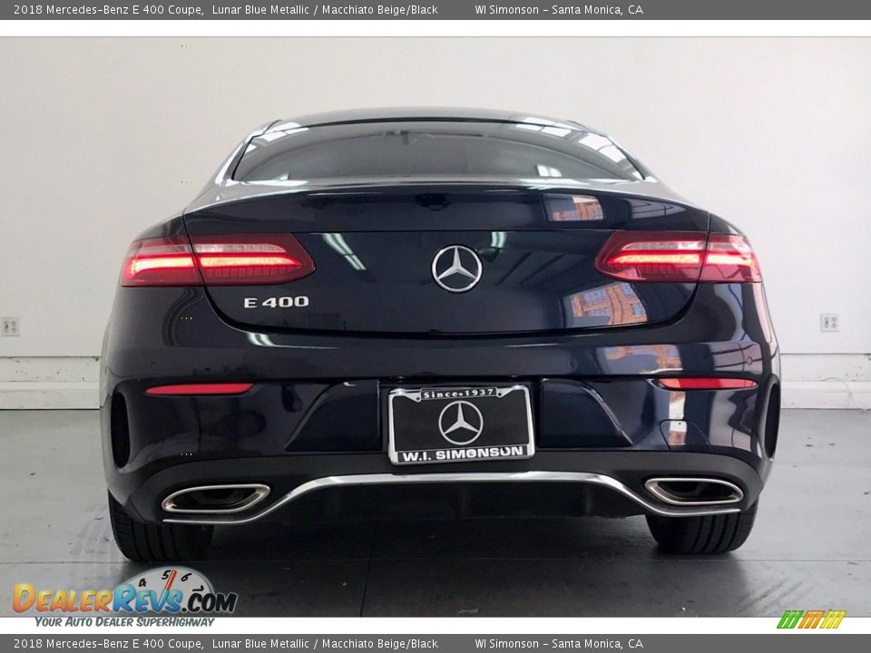 2018 Mercedes-Benz E 400 Coupe Lunar Blue Metallic / Macchiato Beige/Black Photo #3