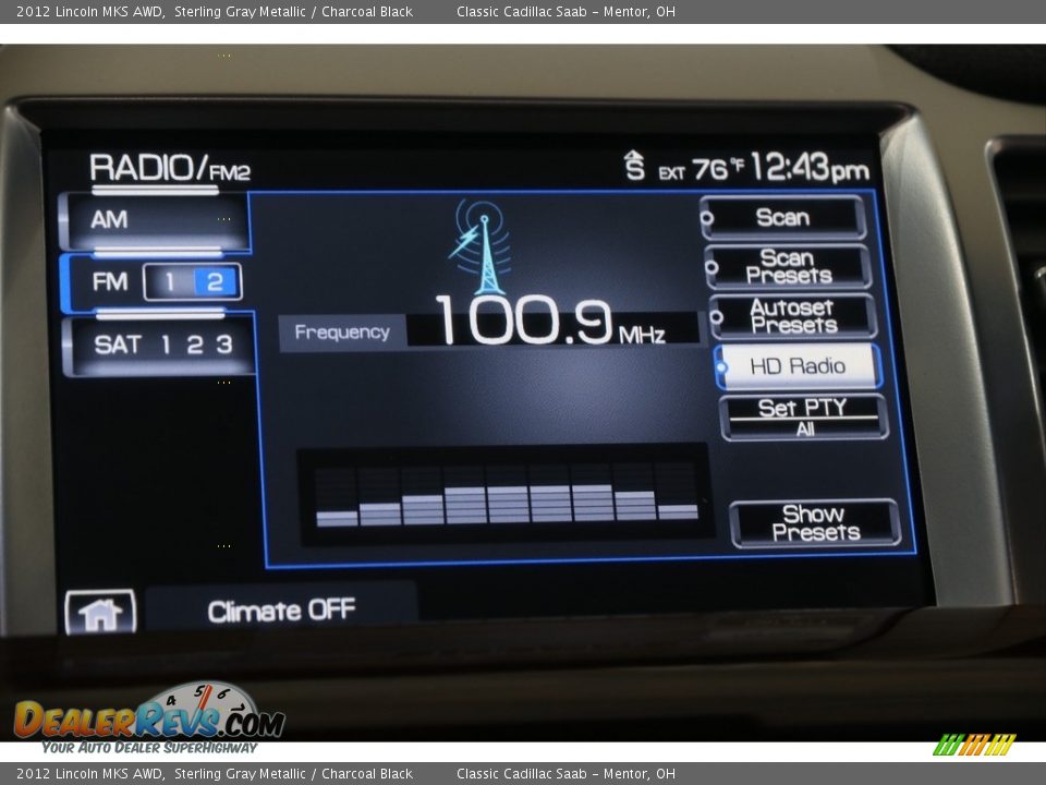 2012 Lincoln MKS AWD Sterling Gray Metallic / Charcoal Black Photo #11
