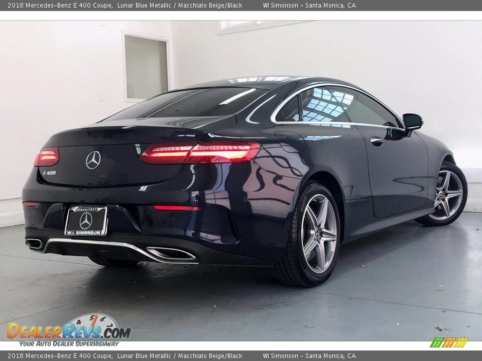 2018 Mercedes-Benz E 400 Coupe Lunar Blue Metallic / Macchiato Beige/Black Photo #16