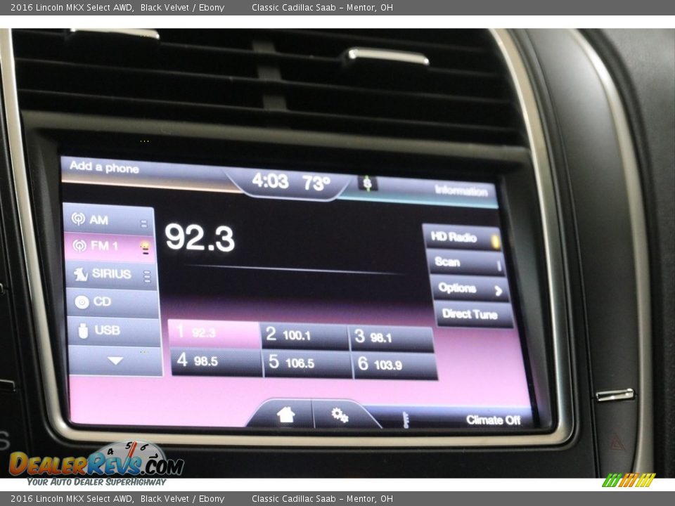 Audio System of 2016 Lincoln MKX Select AWD Photo #11