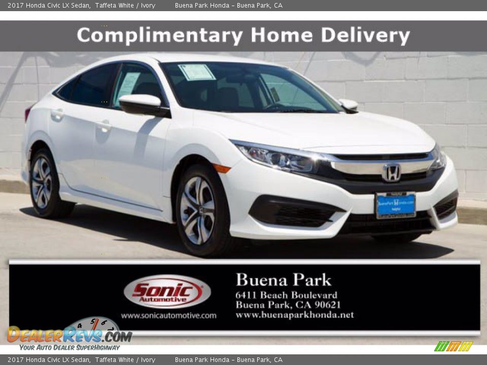 2017 Honda Civic LX Sedan Taffeta White / Ivory Photo #1