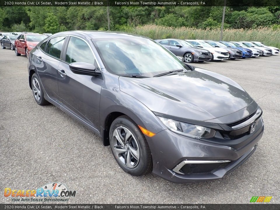 2020 Honda Civic LX Sedan Modern Steel Metallic / Black Photo #7