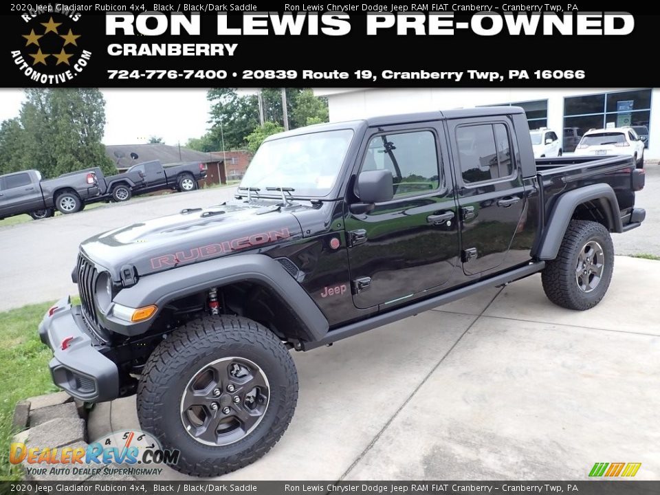 2020 Jeep Gladiator Rubicon 4x4 Black / Black/Dark Saddle Photo #1
