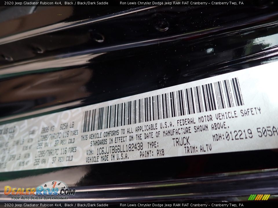 2020 Jeep Gladiator Rubicon 4x4 Black / Black/Dark Saddle Photo #16